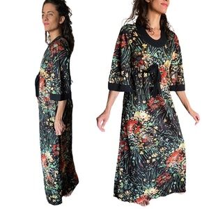 Vintage Mark Warren Designed by Lengo Of London Ltd. Floral Maxi Dress Adjustabl